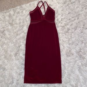 Deep red velvet dress  size large burgundy nwot